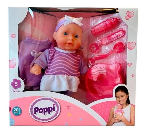 Imagen 1 de 2 de Poppi Muñeca Bebe Con Cambiador Y Accesorios 8830 E. Full