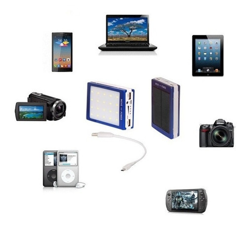 Imagen 5 de 6 de Cargador Portatil Externa 20.000 Mah 2 Usb Solar Powerbank