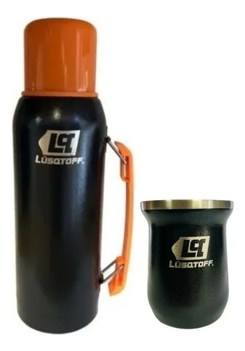  Combo Termo Acero Inoxidable Lusqtoff 1 Litro + Mate 