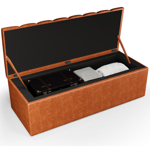 Kit Cabeceira Box 140 Cm Calçadeira Dália Couríssimo Camel