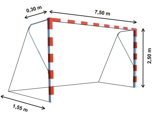 1 Red Arco Futbol 11 Profesional 7,5 X 2,5m Trapezoidal Reglamentaria Torneos - Resiste Agua Y Sol