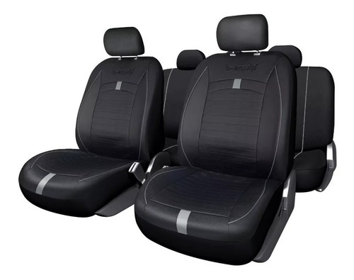 Fundas Cubreasiento B-equip Ecocuero Negro Universales - Sp