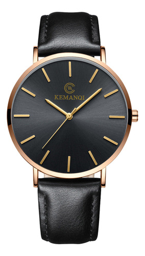 Reloj Ultradelgado De Moda Para Hombre Con Correa De Piel De