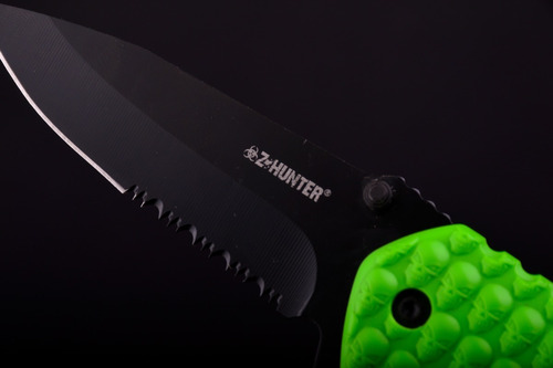 Imagen 4 de 9 de Cuchillo Navaja Green Skull Zombie Hunter Walking Dead