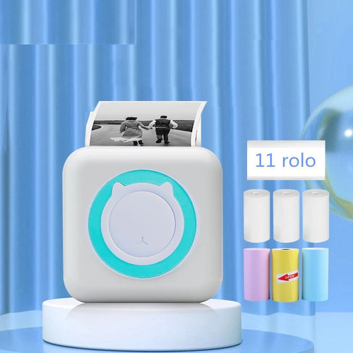 Mini Impresora Térmica Inalargada Con 11 Rollos De Papel