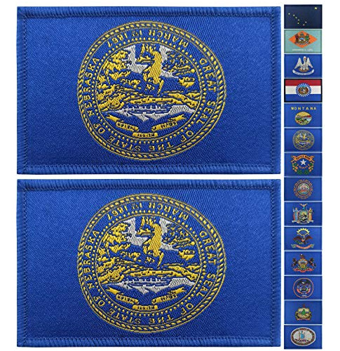 Jbcd 2 Pack Nebraska Bandera Parche Estados Banderas Parche 