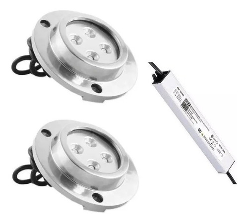 Foco Led 10w Para Piscina + Fuente De Poder 12vdc 36w X2 U