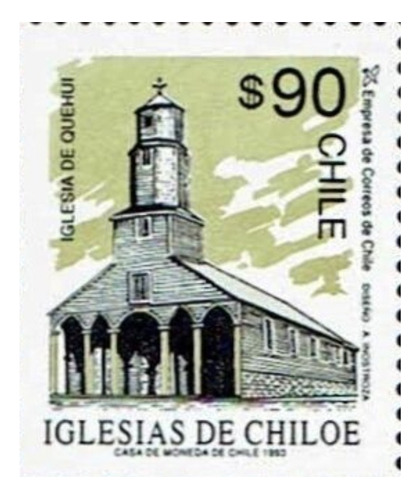 1 Sello Estampilla De Chile Iglesias De Chiloé Quehui 