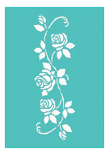 Stencil Laura Craft Tira De Rosas