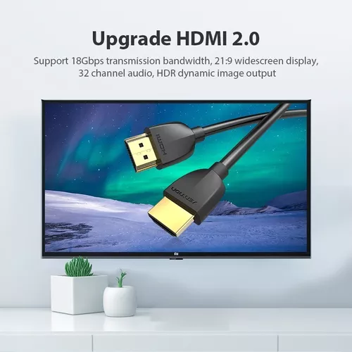 Cable Hdmi 2.0 Certificado 4k 1 Metro 18 Gbps Vention