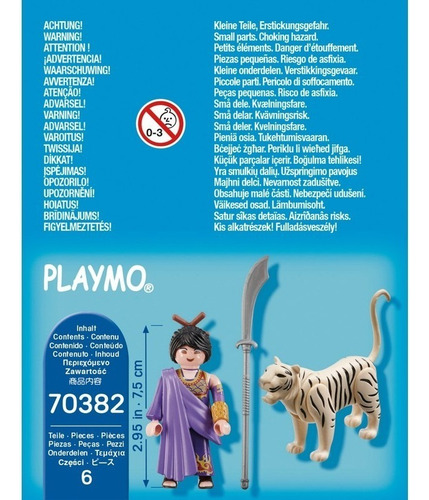 Playmobil 70382 Luchadora Asiática Con Tigre Blanco 6 Piezas