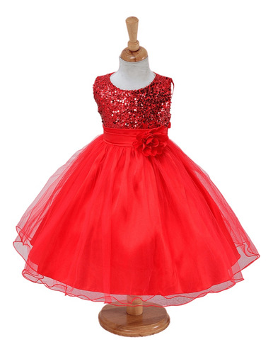 Vestido For Niños Falda Tutú De Malla Con Lentejuelas