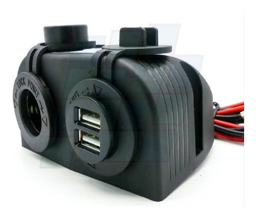 Cargador Usb Doble + Toma Encendedor 12v 24v C/ Tapa Consola