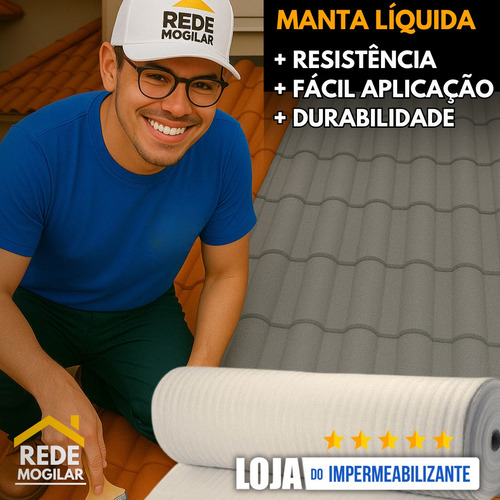 Kit 12kg Manta Emborrachada Telha Colonial +tecido Bidim