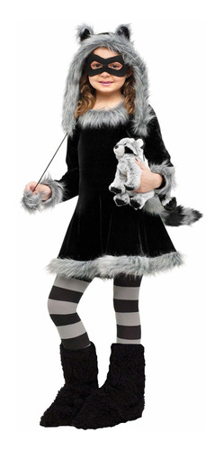 Disfraz Infantil Fun World  Girl Raccoon Cstm Para Niños Mu
