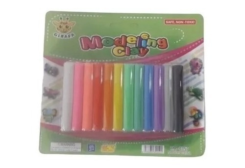 Plastilina 12 Barra Brillante Pastel Modeling Clay