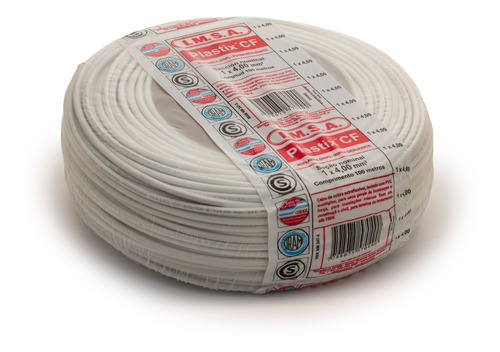 Cable Imsa Plastix  Cf  4 Mm² (rollo X 100 M) Blanco