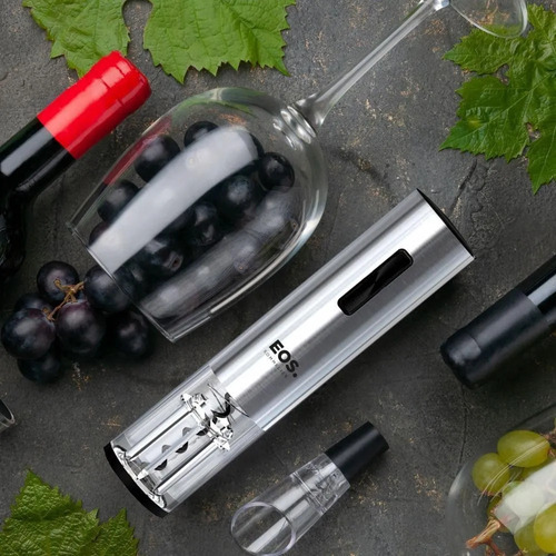 Abridor De Vinho Elétrico Inox Bateria Função Reverso - Eos