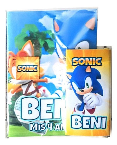 Souvenir Sonic 50 Libritos Personalizados Y 50 Lapices X6