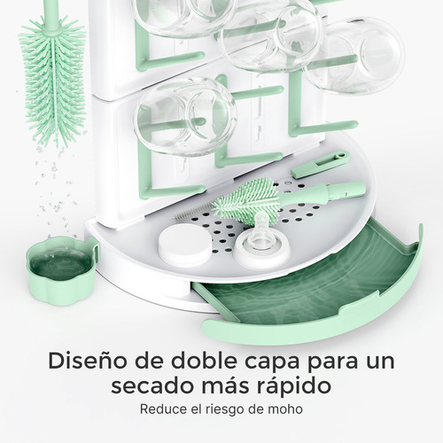 Momcozy Diy Escurridor De Biberones Grande Desmontable, Portabotellas de Viaje Desmontable para Accesorios de Bebé y Extractores