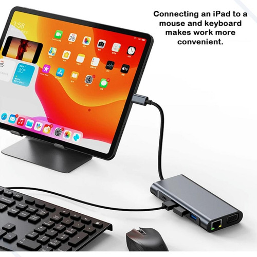 Adaptador Multiportas 10 Em 1 Tipo C Hdmi Ethernet Sd Bk-c3