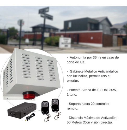 Alarma Comunitaria 130db 30w + Usp De Respaldo / Impotec