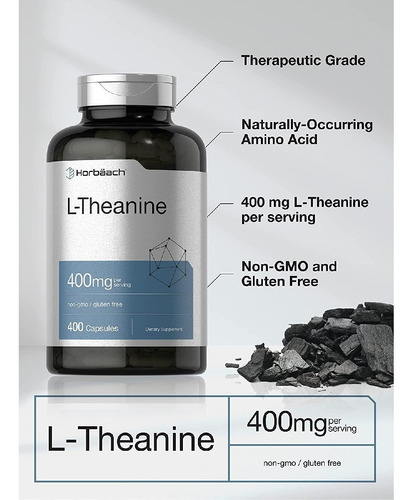 Suplemento em cápsula Horbach L-Teanina 400 mg de l-teanina