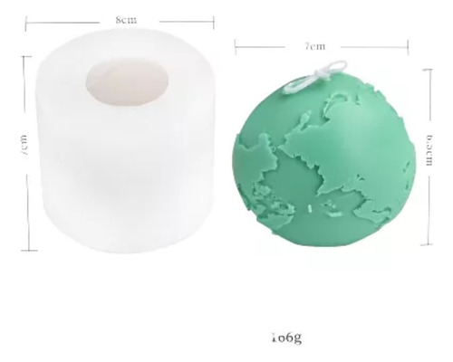 Molde De Silicona Planeta Tierra, Resina, Yeso, Velas