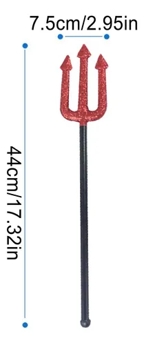 Tridente Demoníaco Negro Acan - Disfraz Y Complemento Para Carnaval, Halloween Y Fiestas - Medidas 42 X 13 X 2 Cm - Para Jóvenes Y Adultos
