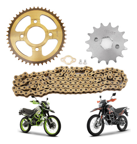 Kit De Arrastre Cadena Reforzada Italika Dm200 250 F0203ks24