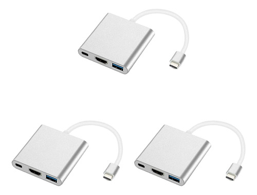 3 Adaptadores Usb C A 4k, Usb C Multipuerto 3 En 1 A 4k, Usb