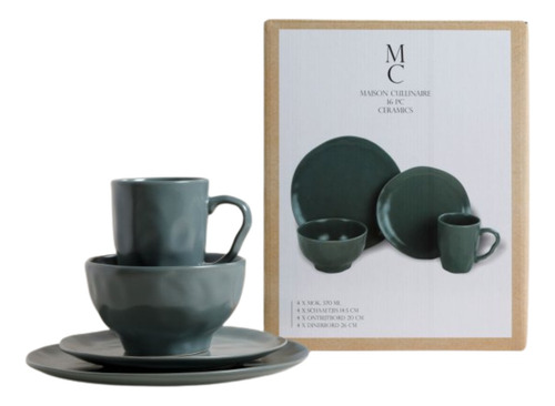 Juego De Vajilla Ceramica 16 Platos Finos Para 4 Personas