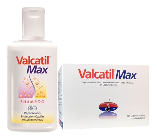 Combo Valcatil Max 120 Caps + Valcatil Max Shampoo 300ml