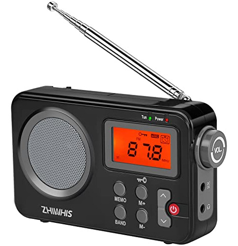 Zhiwhis Portable Radio, Am Fm Shortwave Digital Tuner Dpqhd