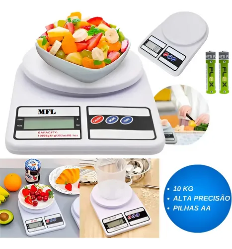 Balança Cozinha Digital 10kg Alta Precisão Dieta E Nutrição Capac...