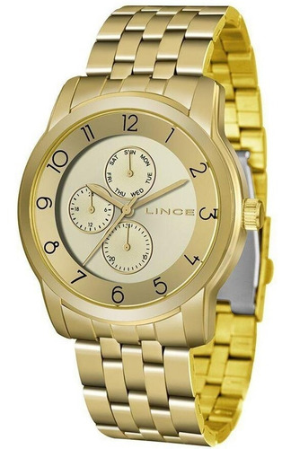 Relógio Lince Feminino Dourado Multifunção Lmg4589l C2kx