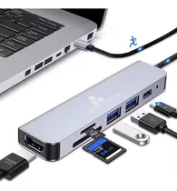 Comprar Hub Adaptador Usb Tipo C 6 En 1 Usb-c (hdmi 4k, 2x Usb 3.0, Tf, Sd, Usb-c) Para Mac Macbook Windows Marca Jkrtech