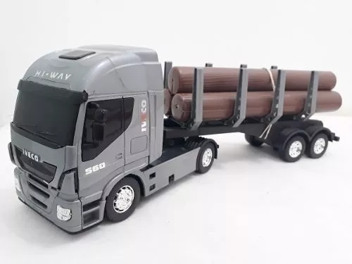 Miniatura Caminhão Brinquedo Infantil Iveco Tora De Madeira