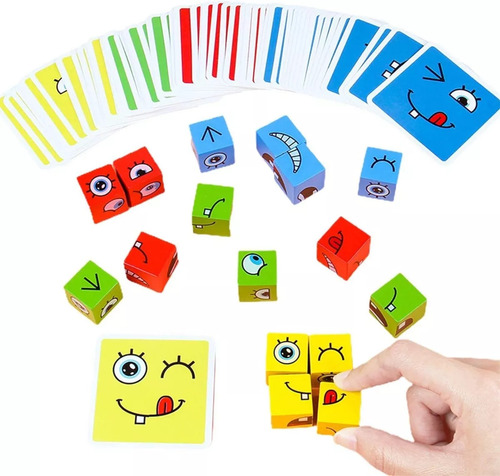 Juego De Expresión Cubo Cambia De Cara Puzzle + Campana