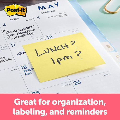 Post-it Notes, 3x3 In, 4 Blocs, Las Notas Adhesivas Favor...