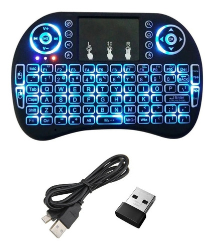 Teclado Inalámbrico Usb Touchpad Led Para Pc Y Smart Tv