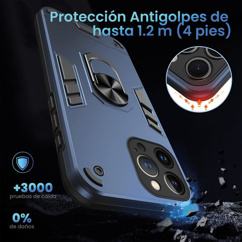 Funda Para Redmi Note Xiaomi Antigolpes Con Anillo Magnético Azul Redmi A3