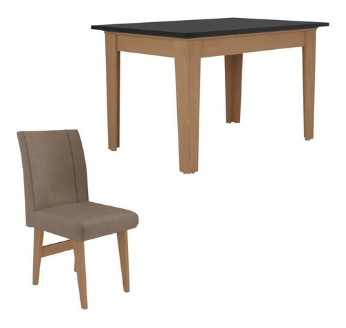 Mesa Jantar C/ 4 Cadeiras Tokio Multimóveis Ex1004 Md/pt/ct