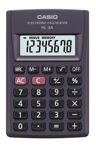 Calculadora Casio Hl-4a 8 Digitos Display Grande Bolsillo