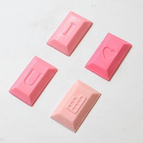Imagen 2 de 6 de Set De 2 Moldes Placas Tabletas I Love Chocolate Parpen