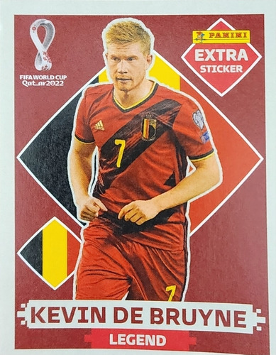 Imagen 1 de 1 de Sticker Extra Kevin De Bruyne Rojo Qatar 2022 Panini.