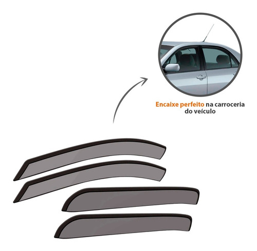 Kit Calha Chuva Defletor 4 Portas Toyota Corolla - Tg Poli