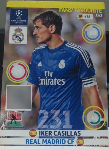 Carta Coleccionable Iker Casillas Arquero Real Madrid 