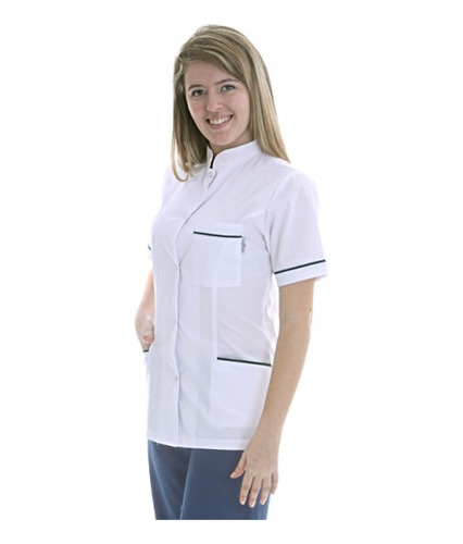 Chaqueta Mao Blanca Con Vivos - Suedy Uniformes