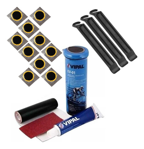 Kit Remendo Reparo Câmara De Ar Bicicleta Vipal + Espátulas